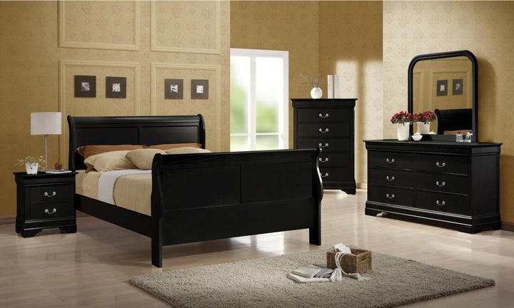 Louis philippe traditional black full five-piece five pieces set 203961-S5 bedroom sets By coaster - sofafair.com
