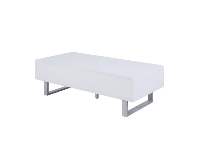 705698 High glossy white Contemporary glossy white coffee table By coaster - sofafair.com