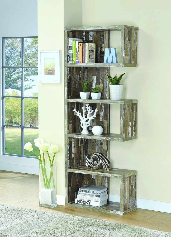 Home office : bookcases 800847 Salvaged cabin Rustic Bookcase1 By coaster - sofafair.com