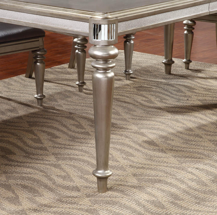 Bling game 106471 Metallic platinum Hollywood Glam Dining Table1 By coaster - sofafair.com