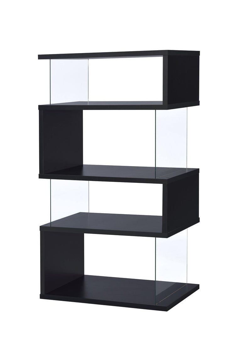 Home office : bookcases 800340 Black Contemporary Bookcase1 By coaster - sofafair.com