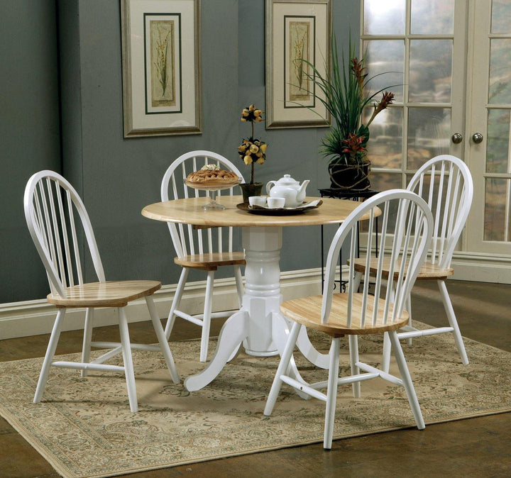 Dinettes: wood 4241 Natural brown/ white Country Dining Table1 By coaster - sofafair.com