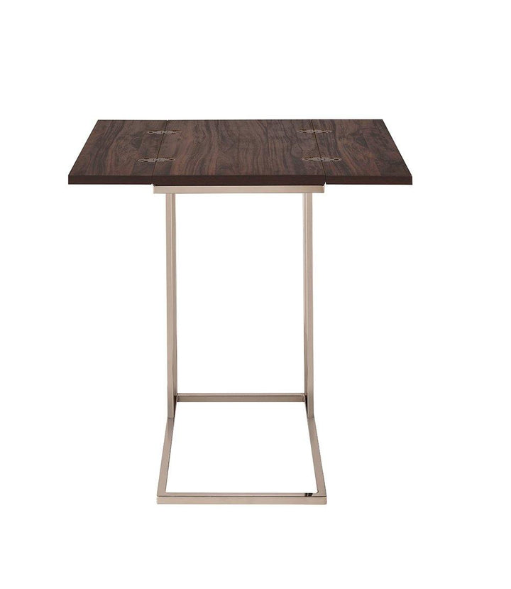 Contemporary chocolate chrome and chestnut snack table 902932 Chestnut accent table By coaster - sofafair.com