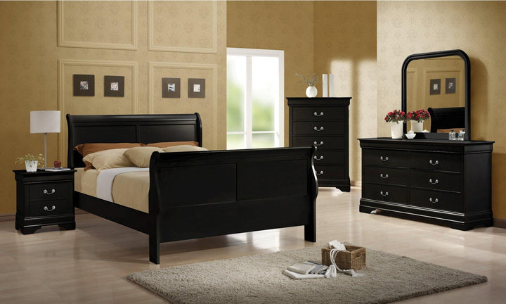 Louis philippe 203961 Black Traditional twin bed By coaster - sofafair.com