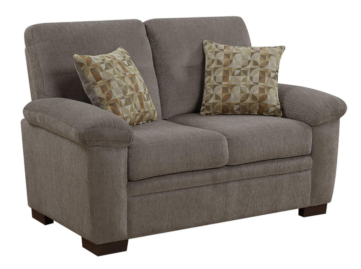 Fairbairn casual oatmeal loveseat 506582 Dark brown Loveseat1 By coaster - sofafair.com