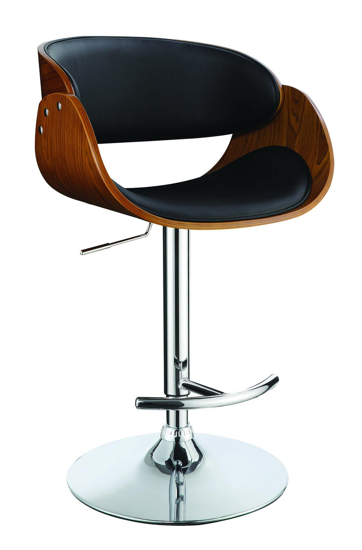 104965 Walnut metal Modern black adjustable bar stool By coaster - sofafair.com