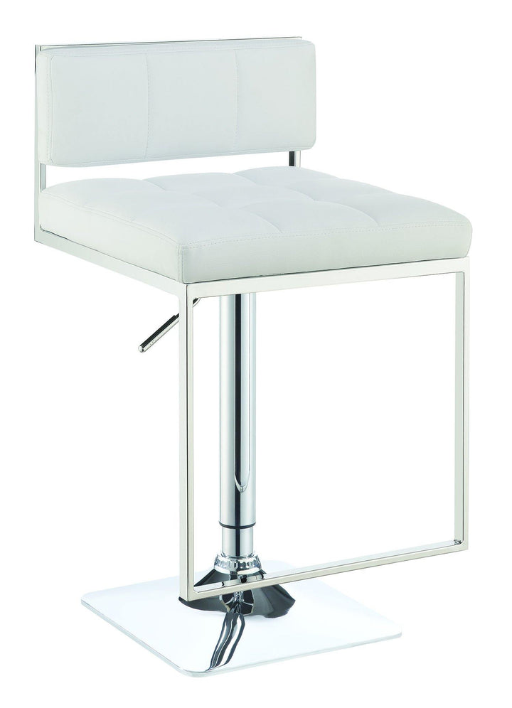 Rec room/bar stools: height adjustable 100193 White metal adjustable bar stool By coaster - sofafair.com