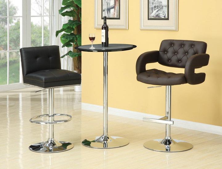 Rec room/bar stools: height adjustable 102556 Brown Contemporary adjustable bar stool By coaster - sofafair.com