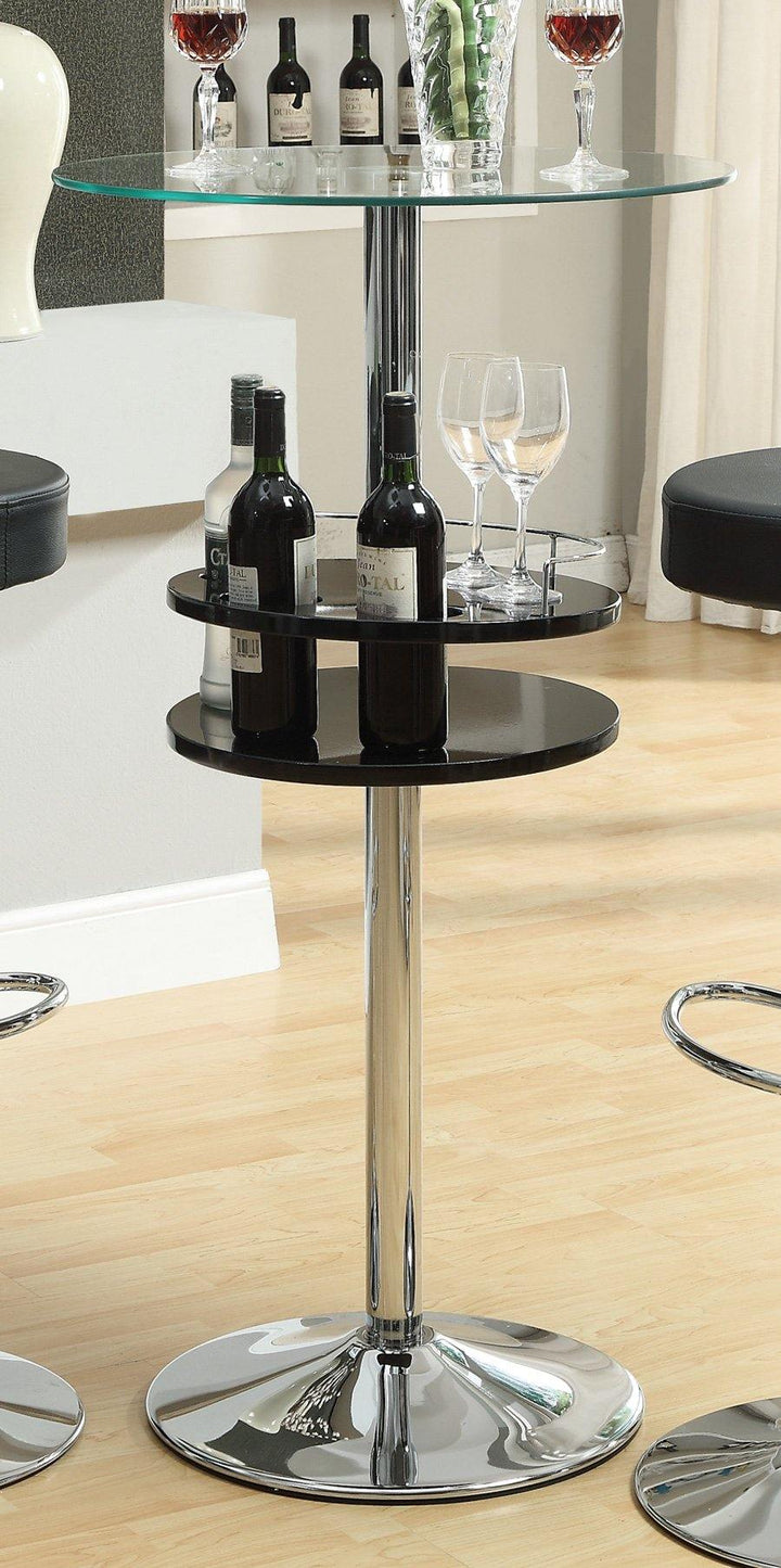 120715 metal Rec room/ bar tables: chrome/glass By coaster - sofafair.com