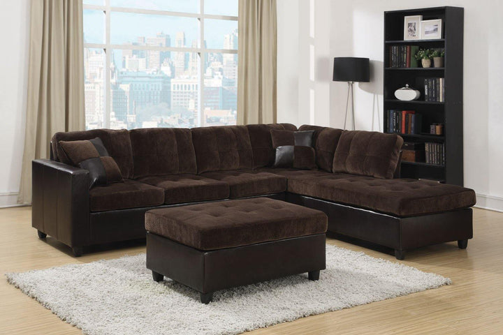 Mallory sectional 505645 Chocolate Casual Sectional1 By coaster - sofafair.com