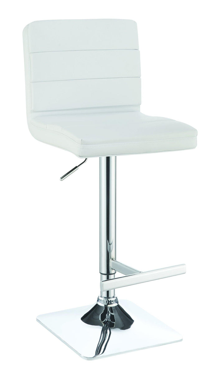 Rec room/bar stools: height adjustable 120694 White Contemporary adjustable bar stool By coaster - sofafair.com