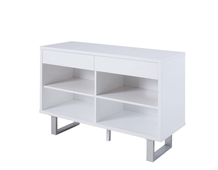 Contemporary glossy white sofa table 705699 High glossy white Sofa Table1 By coaster - sofafair.com