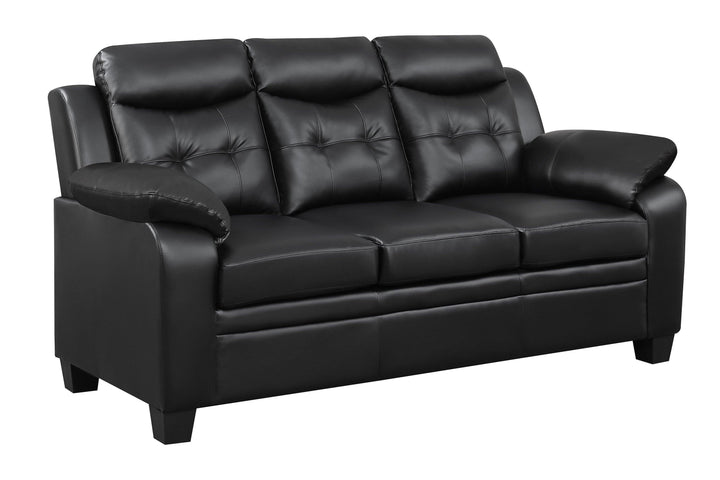Finley casual black padded sofa 506551 Black Sofa1 By coaster - sofafair.com