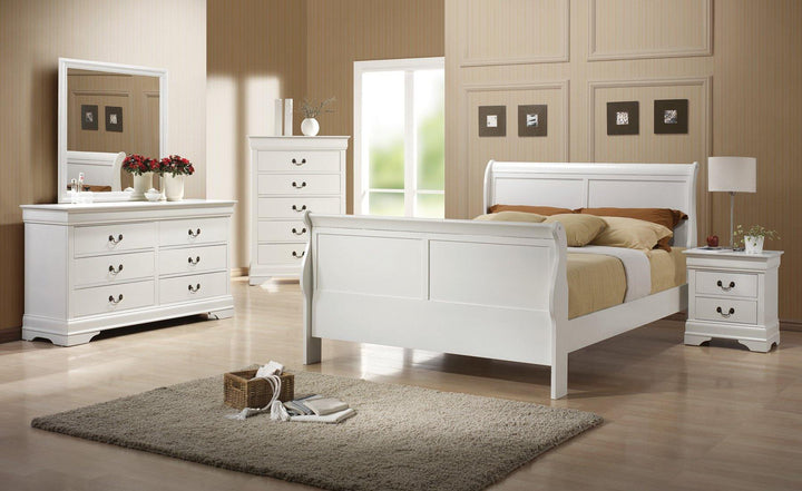 Louis philippe 204691 White Traditional queen bed By coaster - sofafair.com