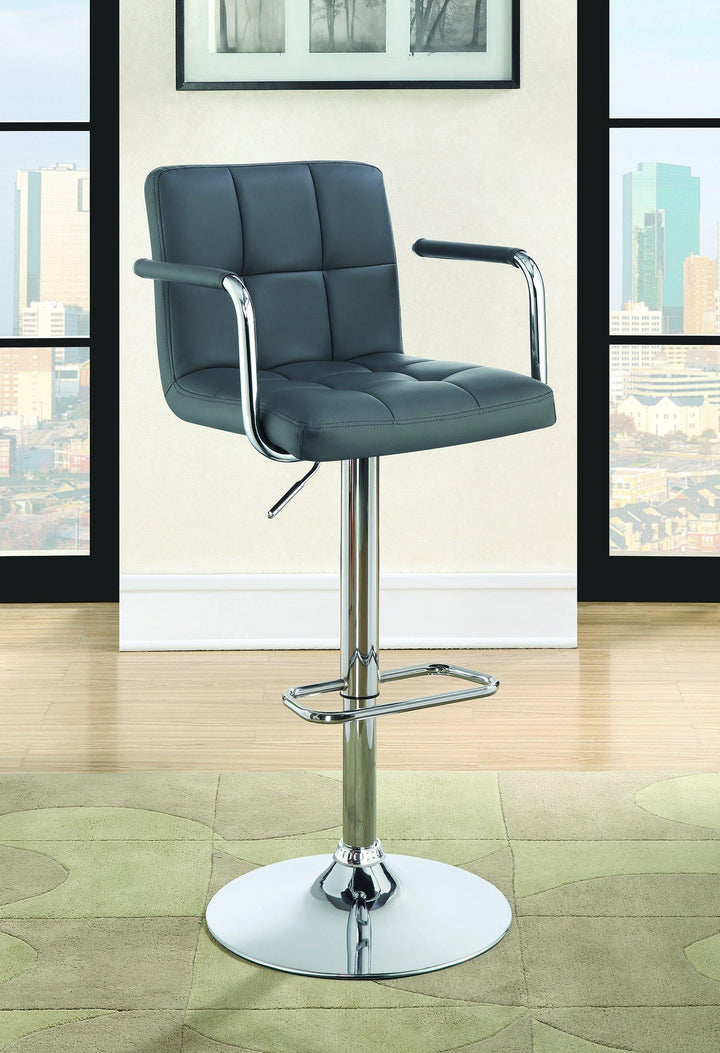 Rec room/bar stools: height adjustable 121096 Grey Contemporary adjustable bar stool By coaster - sofafair.com