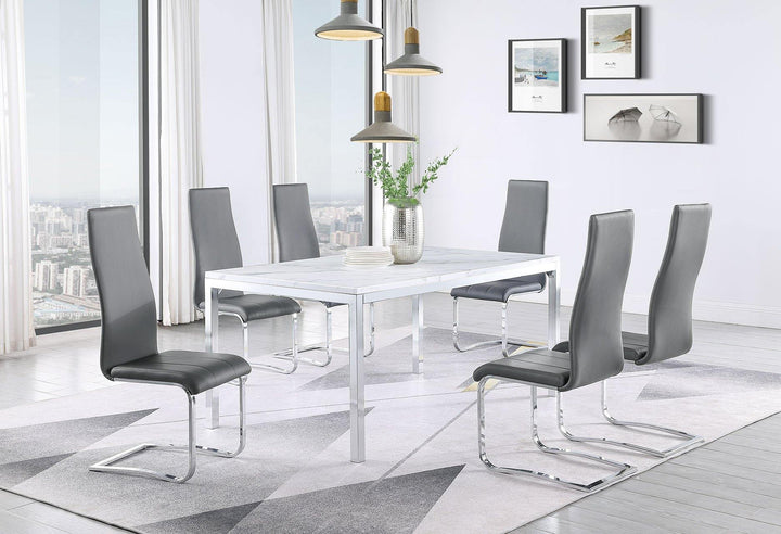 Large dining table 110101 Carrara marble metal Dining Table1 By coaster - sofafair.com