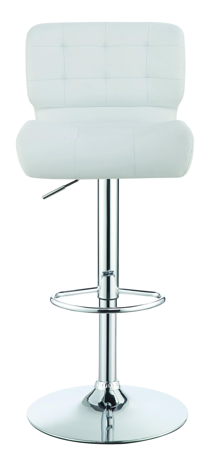 Rec room/bar stools: height adjustable 100546 White Contemporary adjustable bar stool By coaster - sofafair.com