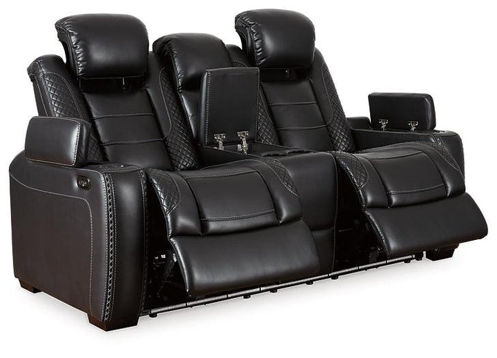 Party Time Reclining Sofa and Loveseat 37003U1 Black/Gray Contemporary Motion Upholstery Package By Ashley - sofafair.com