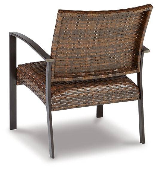 Zariyah Outdoor Love/Chairs/Table Set (Set of 4) P330-080 Brown/Beige Casual Outdoor Chat Set By Ashley - sofafair.com