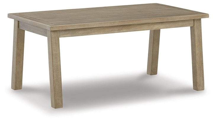 Barn Cove Outdoor Coffee Table P342-701 Brown/Beige Casual Outdoor Cocktail Table By Ashley - sofafair.com