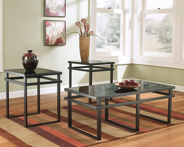 Laney Table (Set of 3) T180-13 Black/Gray Contemporary 3 Pack By Ashley - sofafair.com