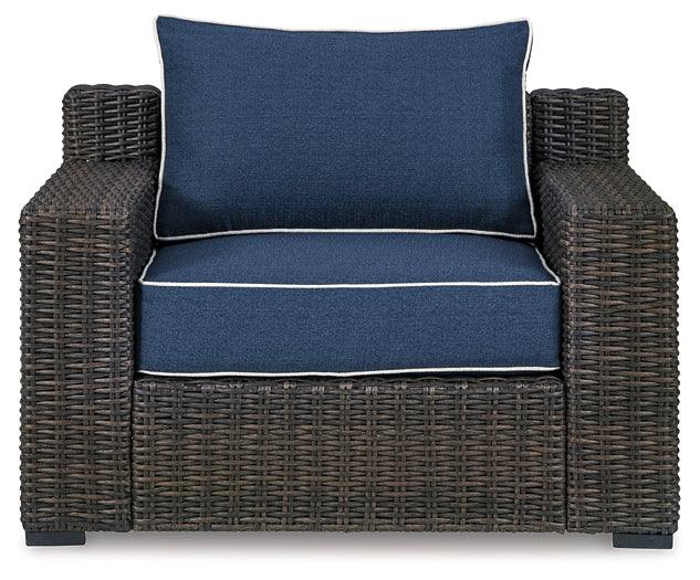 Grasson Lane Lounge Chair with Cushion P783-820 Blue Contemporary Outdoor Seating By Ashley - sofafair.com