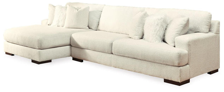 Zada 2-Piece Sectional with Chaise 52204S2 White Contemporary Stationary Sectionals By AFI - sofafair.com
