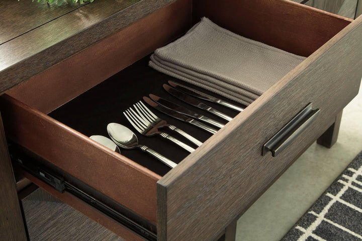 Dellbeck Dining Server D748-60 Brown/Beige Casual Casual Dining Cases By Ashley - sofafair.com