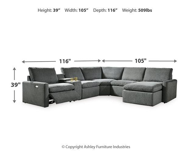 Hartsdale 6-Piece Right Arm Facing Reclining Sectional with Console and Chaise 60508S8 Black/Gray Contemporary Motion Sectionals By Ashley - sofafair.com
