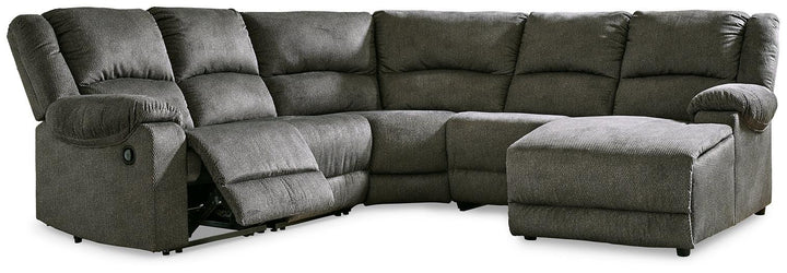 Benlocke 5Piece Reclining Sectional with Chaise 30402S10 Flannel Contemporary Motion Sectionals By AFI - sofafair.com