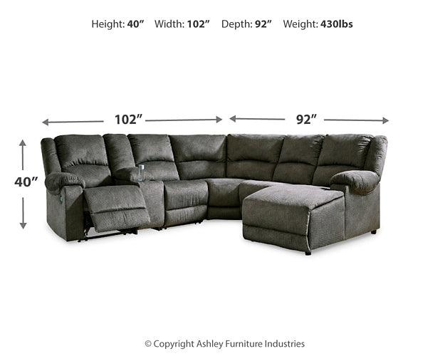 Benlocke 6Piece Reclining Sectional with Chaise 30402S11 Flannel Contemporary Motion Sectionals By AFI - sofafair.com