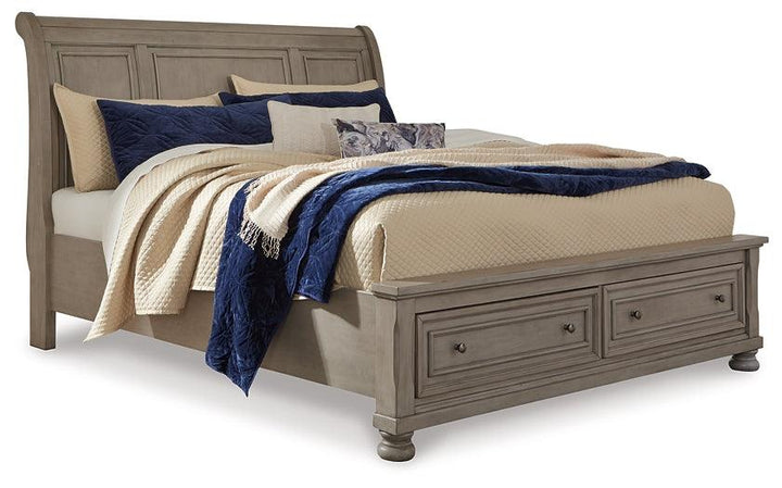 Lettner King Sleigh Bed with 2 Storage Drawers B733B8 Black/Gray Casual Master Beds By Ashley - sofafair.com
