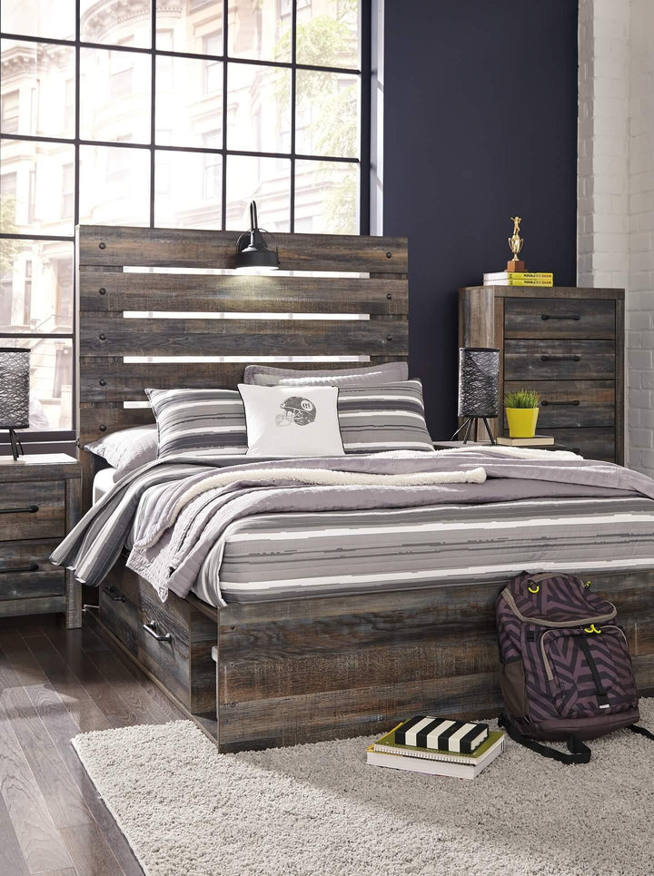 Drystan Full Panel Bed with 2 Storage Drawers B211B9 Black/Gray Casual Youth Beds By Ashley - sofafair.com