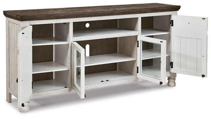 W814-68 White Casual Havalance TV Stand By Ashley - sofafair.com
