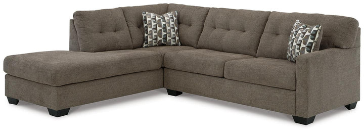 Mahoney 2Piece Sectional with Chaise 31005S1 Chocolate Contemporary Stationary Sectionals By AFI - sofafair.com