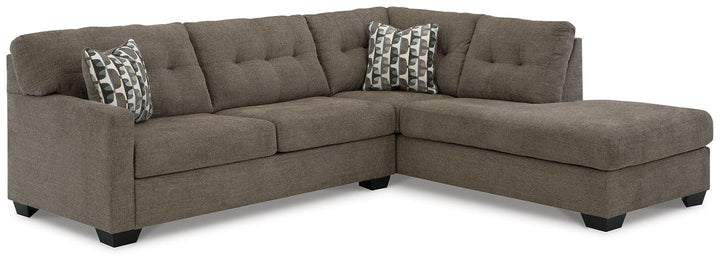 Mahoney 2Piece Sectional with Chaise 31005S2 Chocolate Contemporary Stationary Sectionals By AFI - sofafair.com