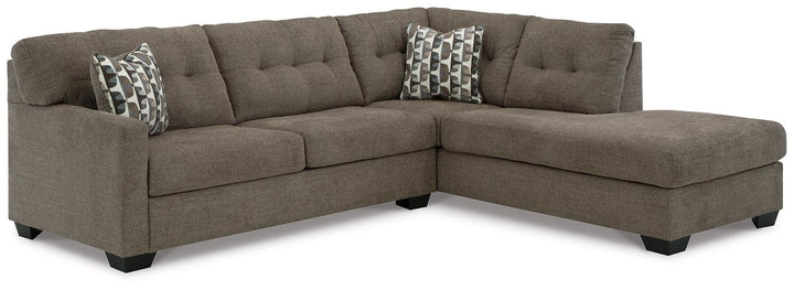 Mahoney 2Piece Sleeper Sectional with Chaise 31005S4 Chocolate Contemporary Stationary Sectionals By AFI - sofafair.com