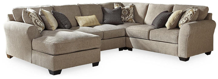 Pantomine 4-Piece Sectional with Chaise 39122S2 Brown/Beige Contemporary Stationary Sectionals By AFI - sofafair.com