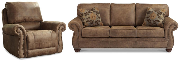 Larkinhurst Sofa and Recliner 31901U6 Earth Traditional Stationary Upholstery Package By AFI - sofafair.com