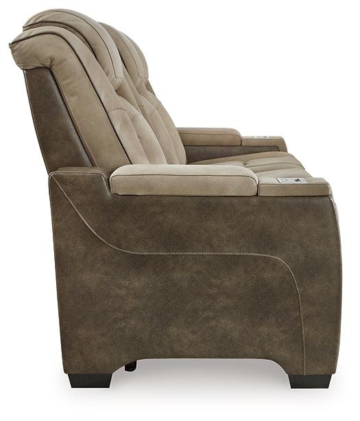 Next-Gen DuraPella Power Reclining Sofa 2200315 Brown/Beige Contemporary Motion Upholstery By Ashley - sofafair.com