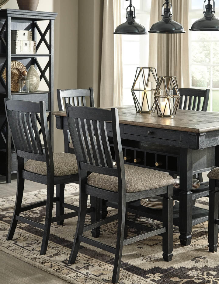 Tyler Creek Counter Height Bar Stool D736-124 Black/Gray Casual Barstool By Ashley - sofafair.com