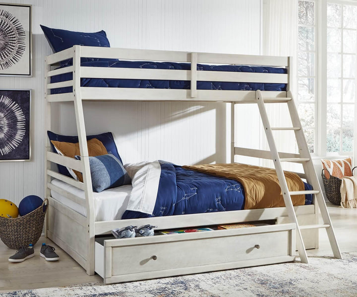 Robbinsdale Twin over Full Bunk Bed with Storage B742B16 White Casual Youth Beds By Ashley - sofafair.com