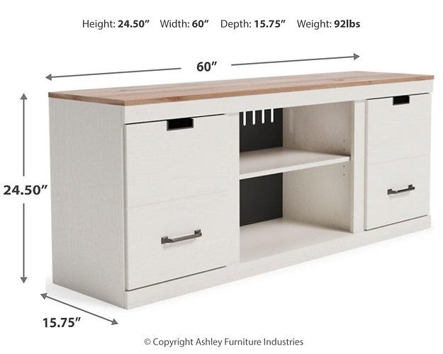 EW1428-168 White Casual Vaibryn 60" TV Stand By Ashley - sofafair.com