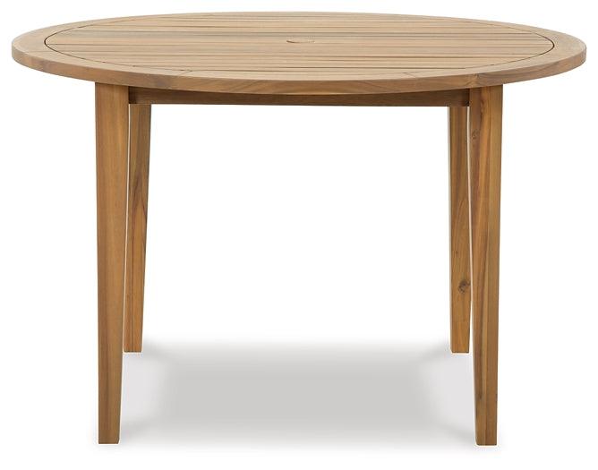 P407-615 Brown/Beige Casual Janiyah Outdoor Dining Table By Ashley - sofafair.com