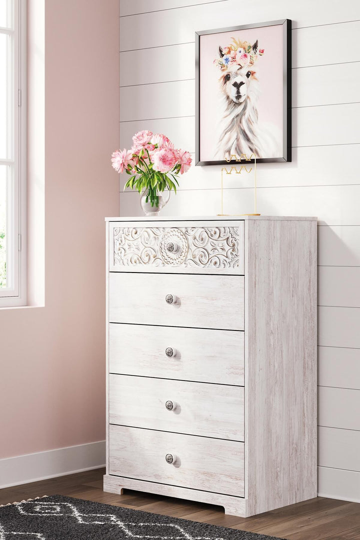 Paxberry Chest of Drawers EB1811-245 White Casual Master Bed Cases By AFI - sofafair.com