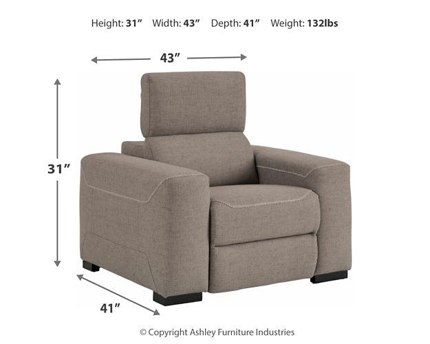 Mabton Power Recliner 7700513 Black/Gray Contemporary Motion Upholstery By Ashley - sofafair.com