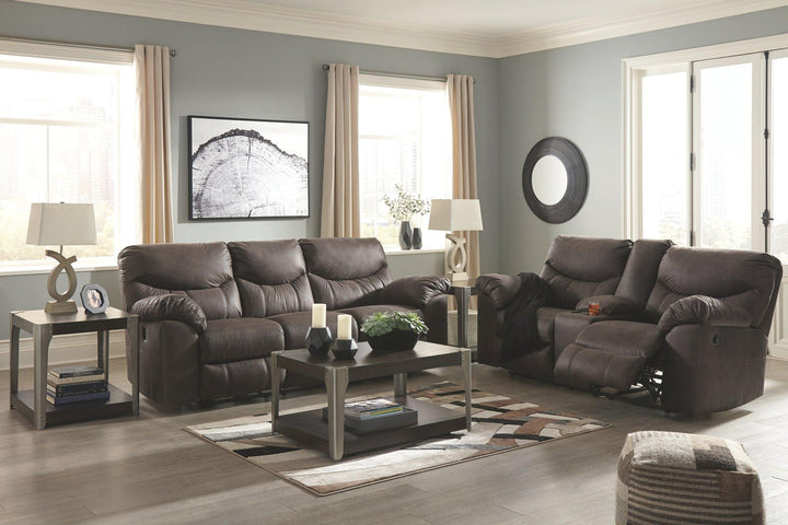 Boxberg Reclining Loveseat with Console 3380394 Teak Contemporary Motion Upholstery By AFI - sofafair.com