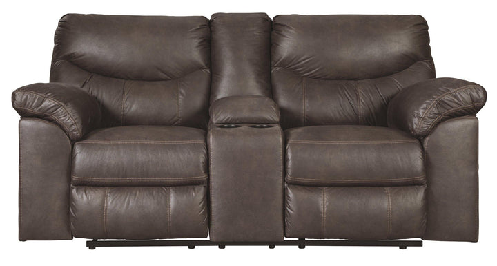 Boxberg Reclining Loveseat with Console 3380394 Teak Contemporary Motion Upholstery By AFI - sofafair.com
