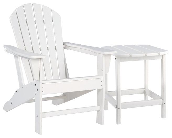 Sundown Treasure Adirondack Chair with End Table P011P1 White Contemporary Outdoor Package By Ashley - sofafair.com