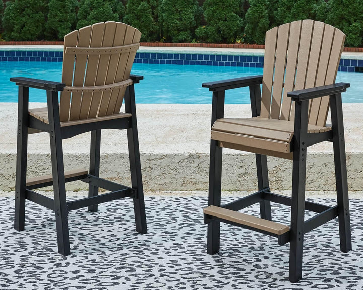 Fairen Trail Barstool (Set of 2) P211-130 Black/Gray Contemporary Outdoor Barstool By Ashley - sofafair.com